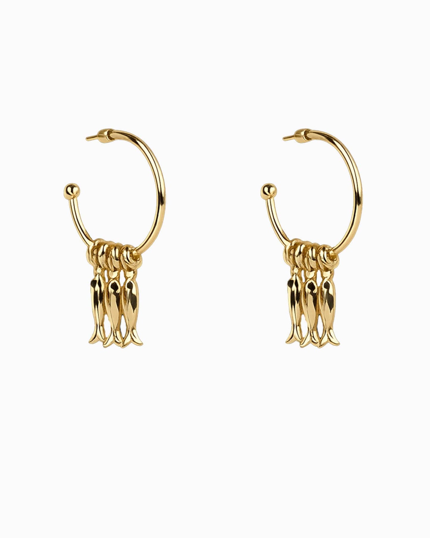 Fish Beaded Hoop Earrings | Gold