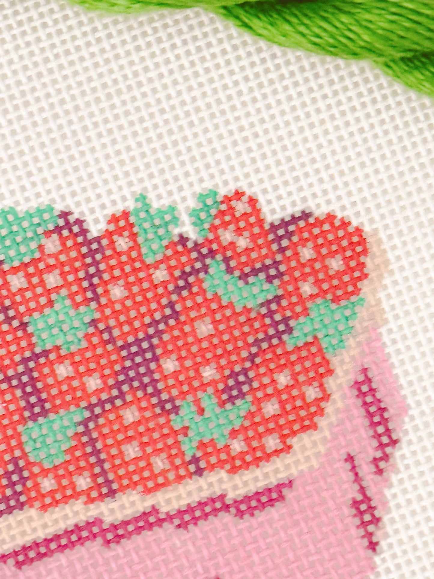 Strawberry Basket Needlepoint Canvas | 13 Mesh