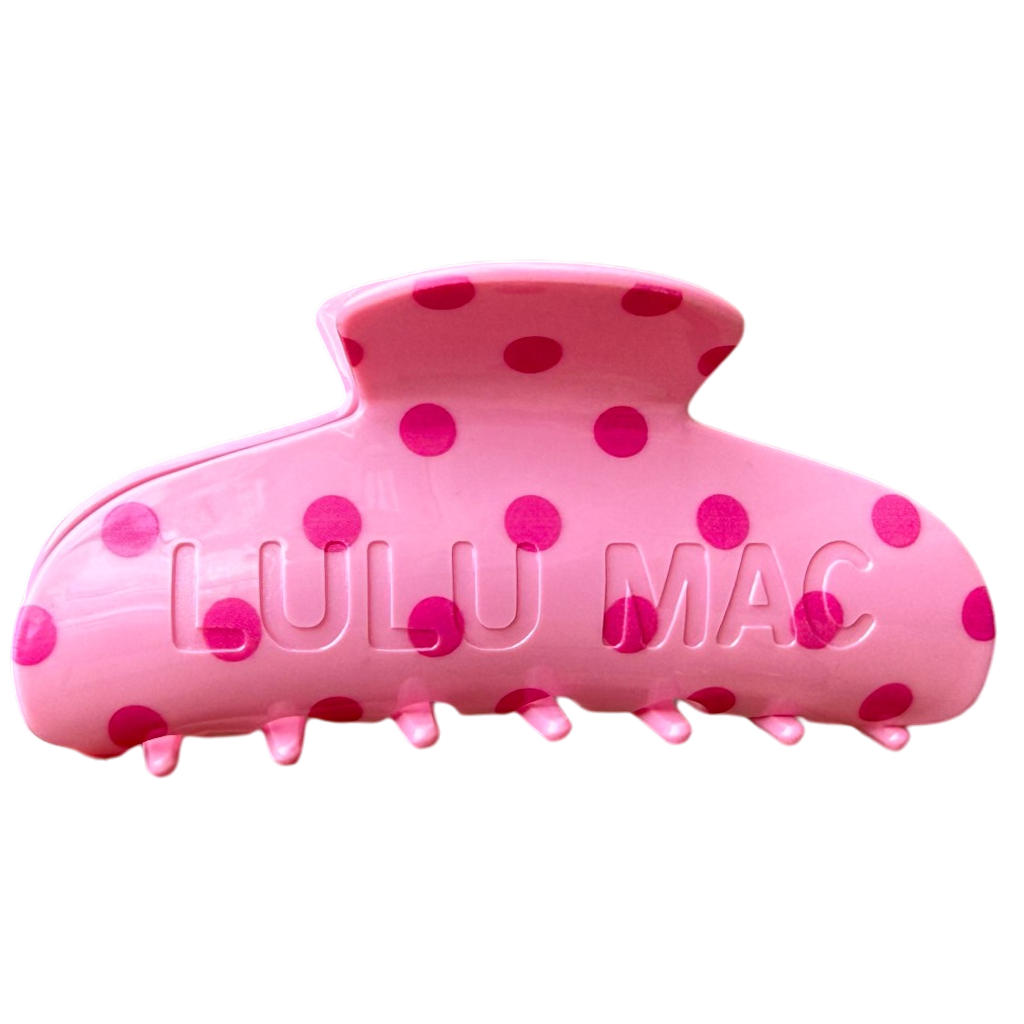 Lulu Mac Polka Dot Pink Claw Clip