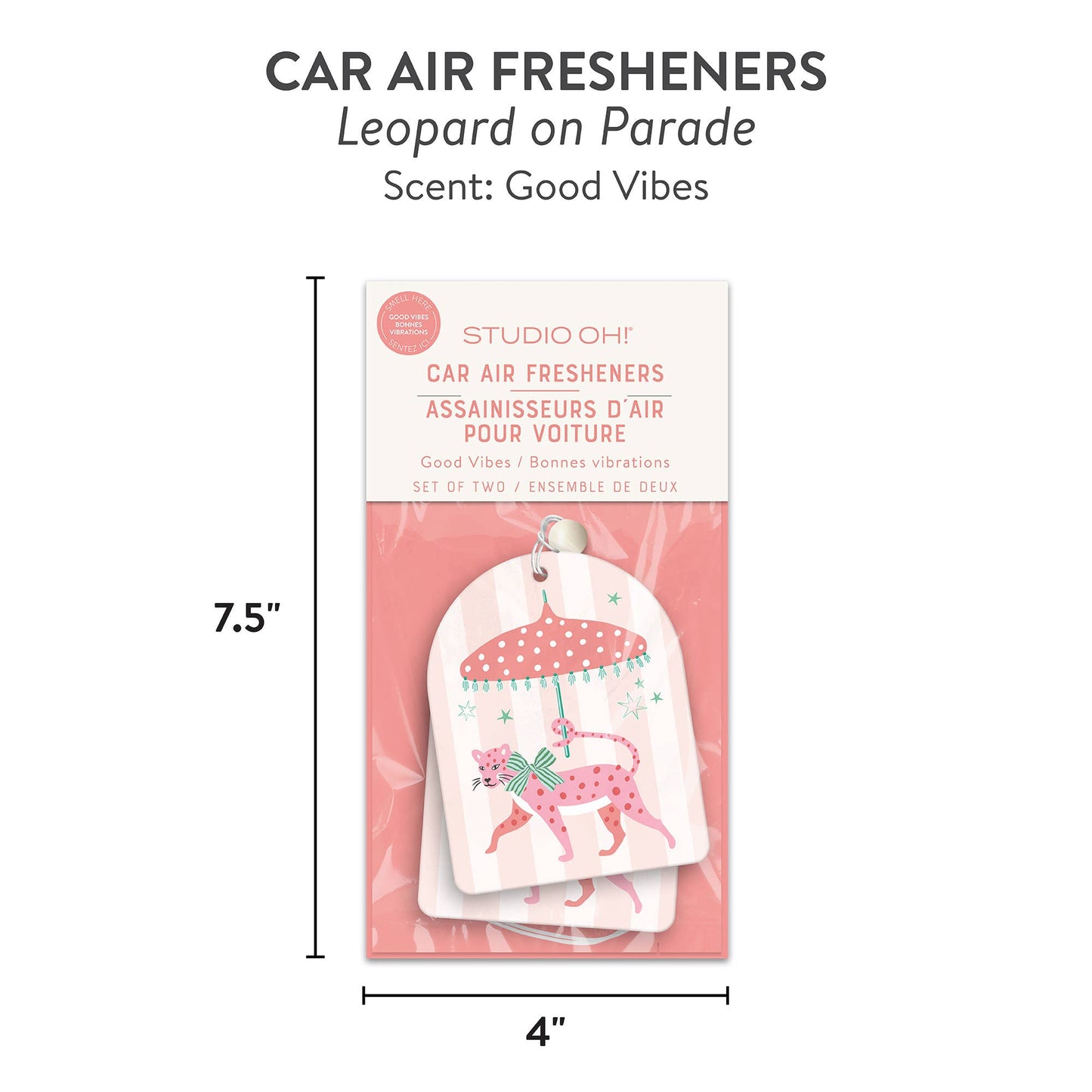 Leopard on Parade Car Air Freshener | Good Vibes