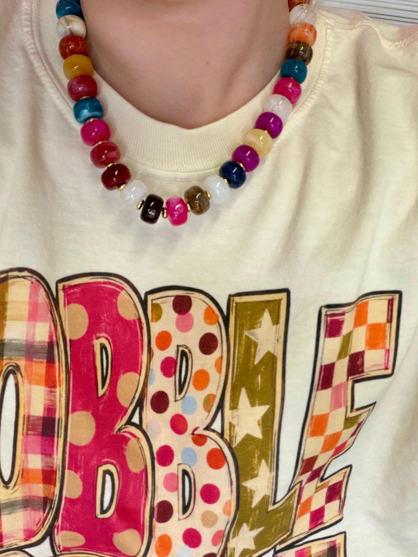 Jasmine Marble Beaded Necklace