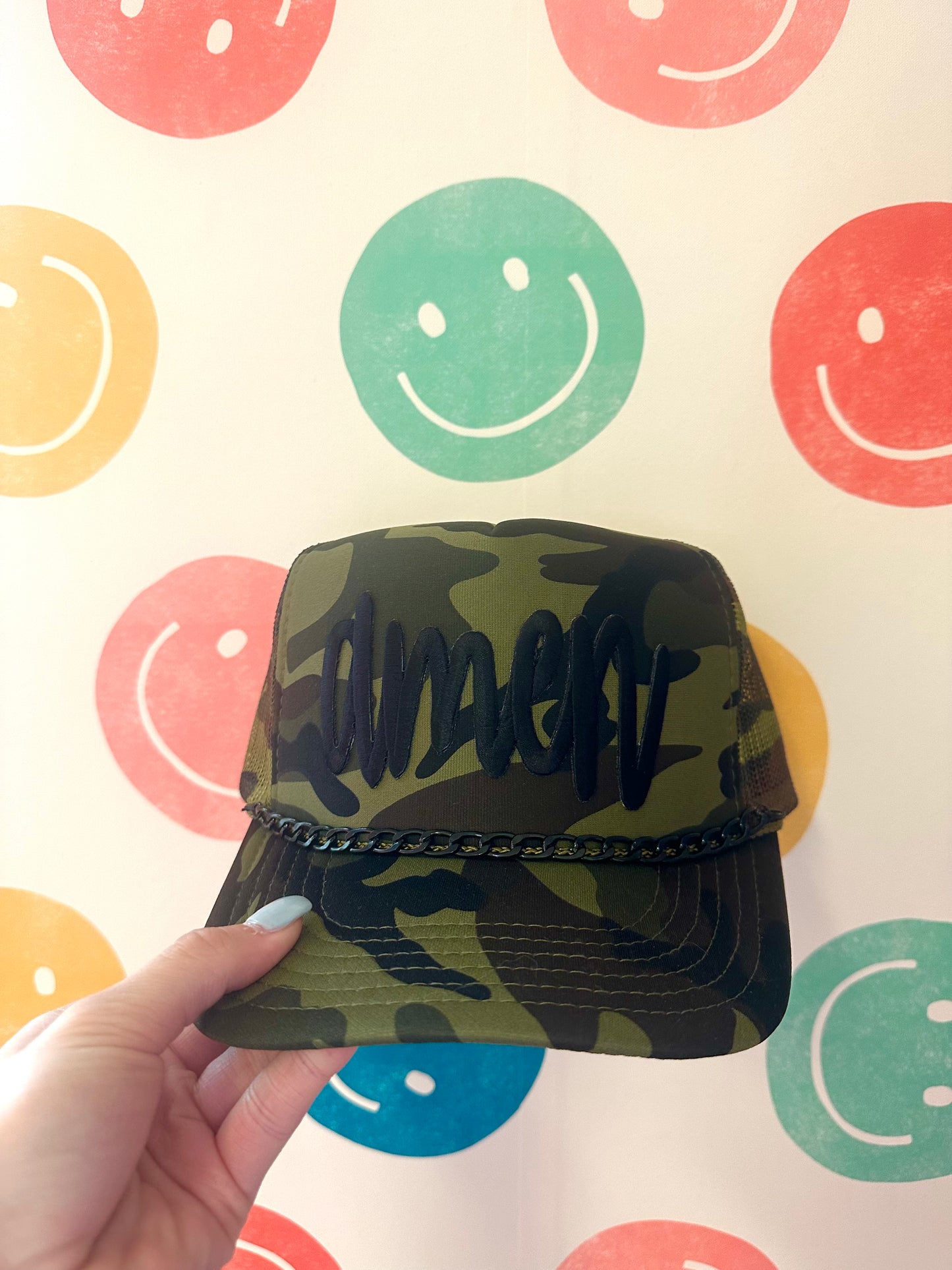 Cursive Amen Trucker Hat (5 color options)