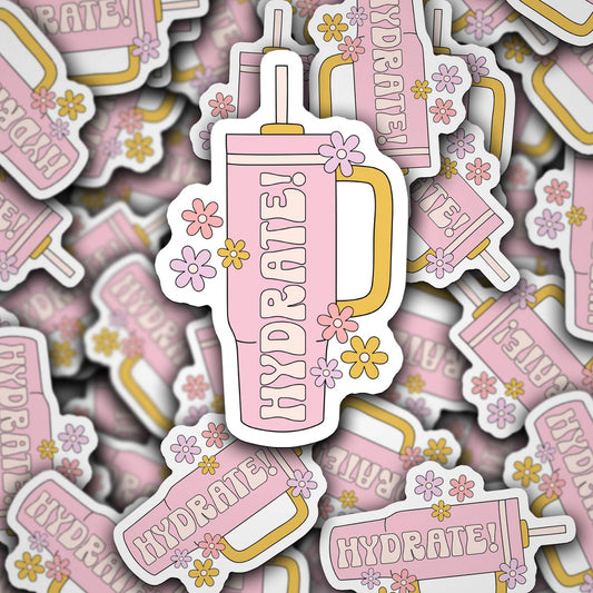 Pink 40 oz Tumbler Design Sticker