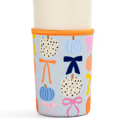 Pumpkins & Bows Coffee Sleeve | Medium (22-28 Oz)