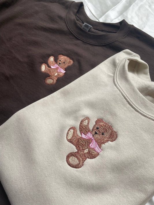 Teddy Bear Embroidered Crewneck