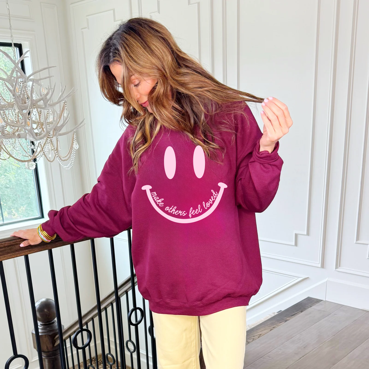 Make Others Feel Loved Smiley Sweatshirt | 1 Medium Available Now