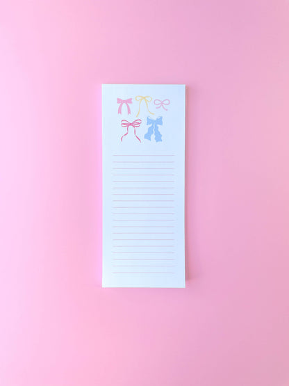 Pastel Bows List Notepad