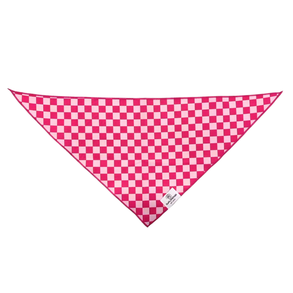 Hot Pink Checkered Dog Bandana