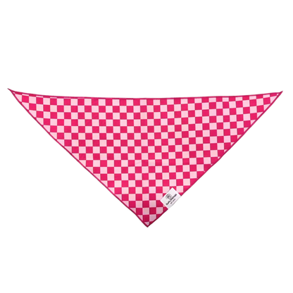 Hot Pink Checkered Dog Bandana