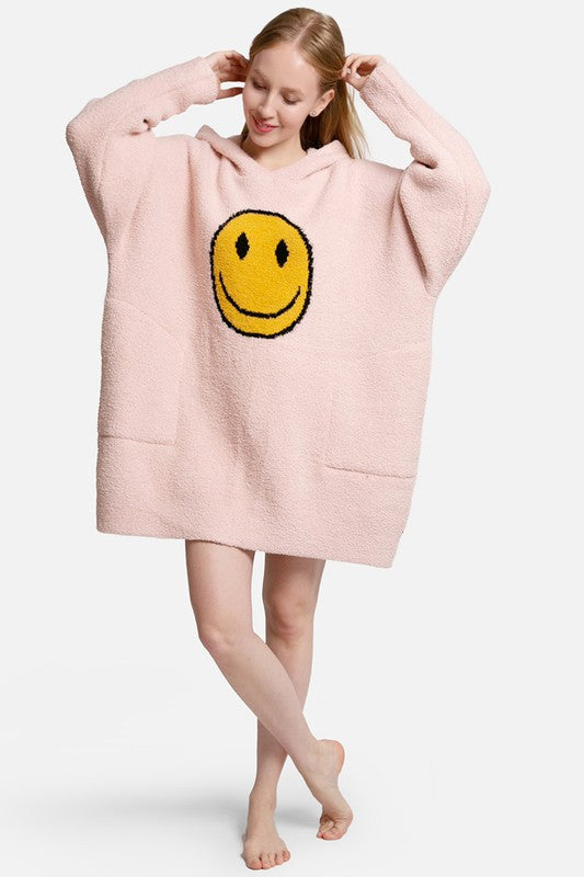 Hooded Happy Face Snuggie with Pockets