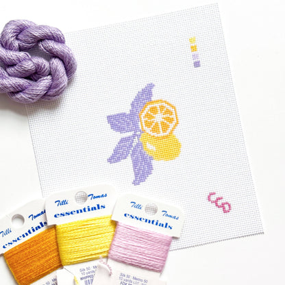 Lavender Lemon Needlepoint Canvas | 18 Mesh