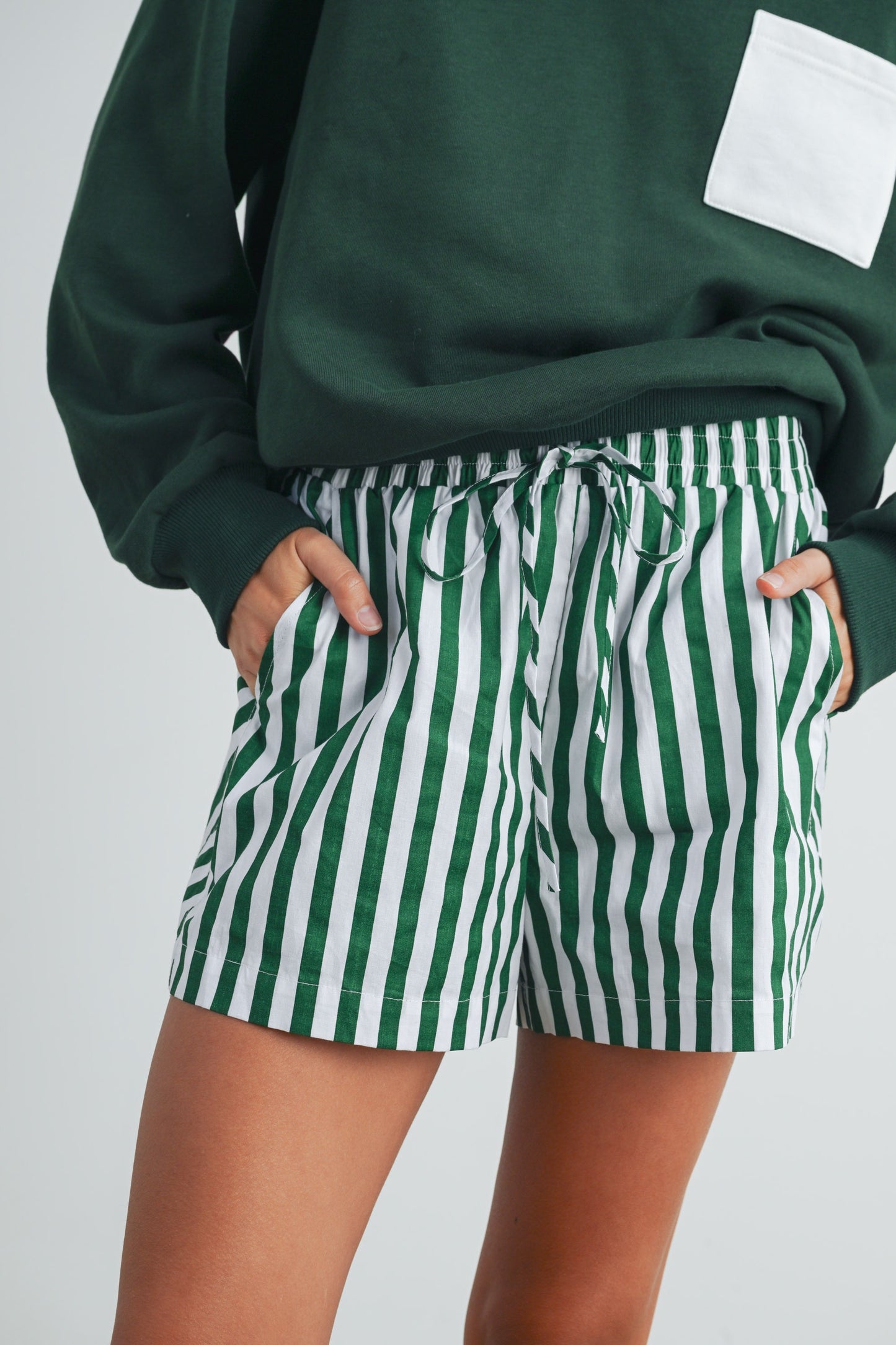 Green Striped Boxer Shorts