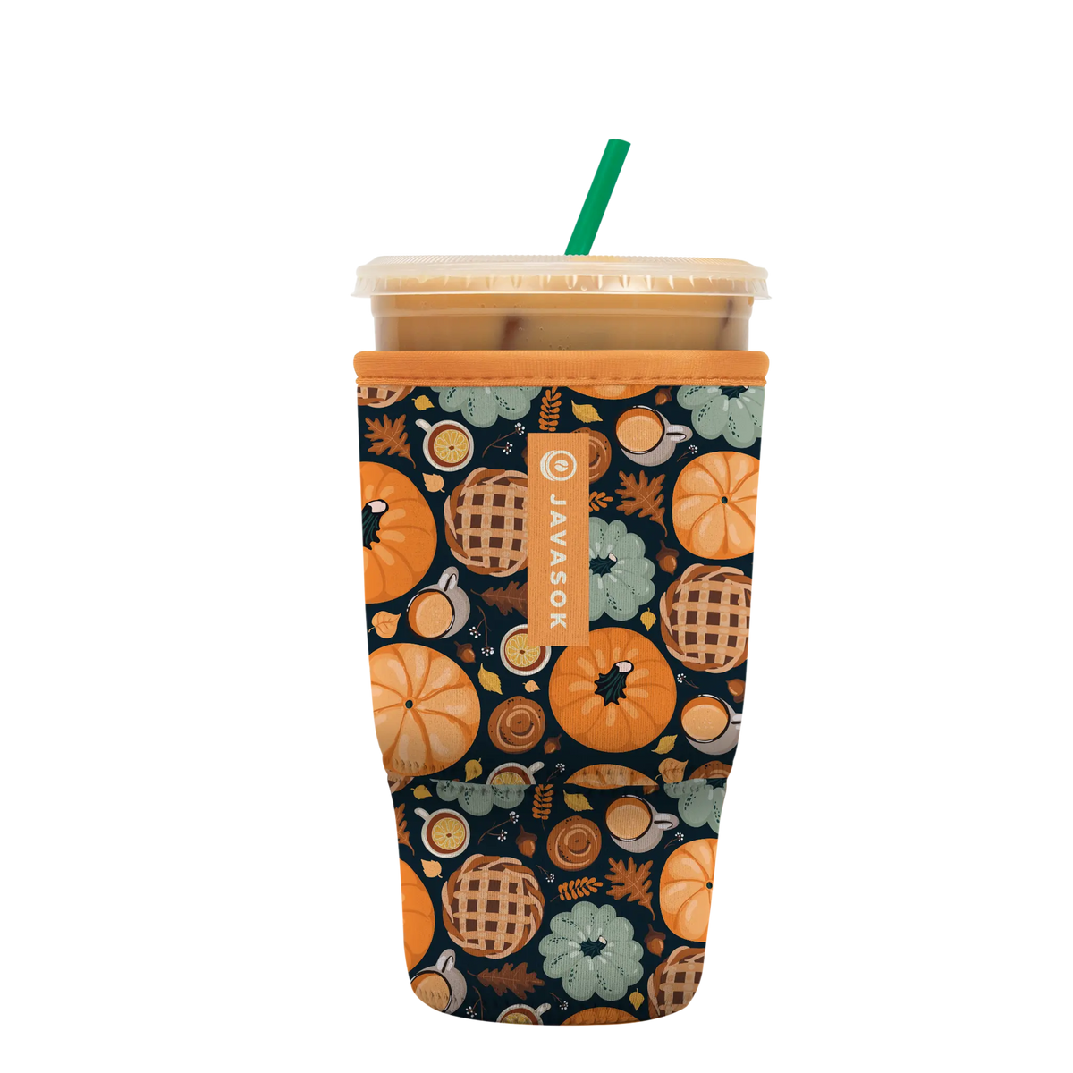 Black & Orange Fall Pumpkins JavaSok | Medium (22-28 Oz)