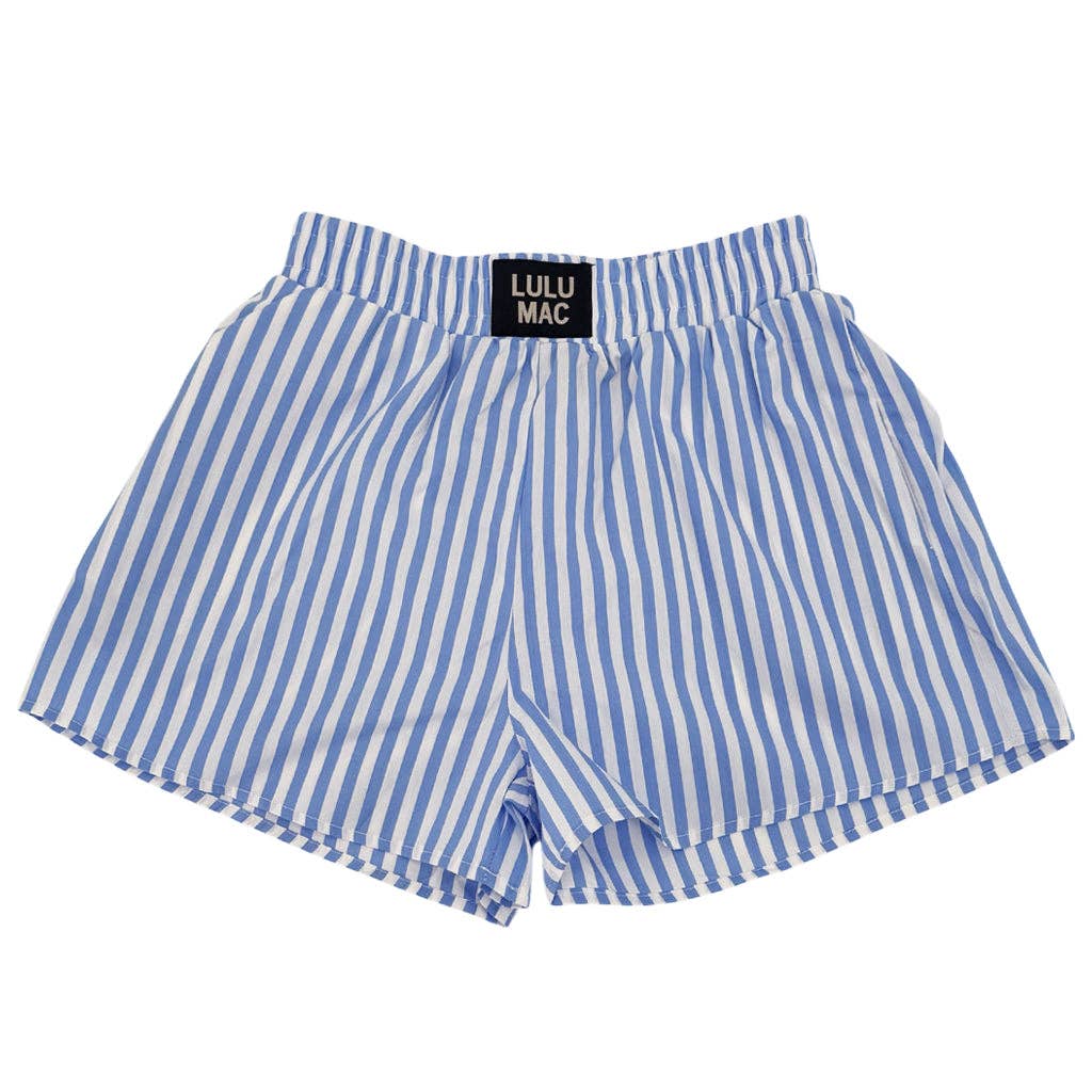 Blue Striped Lulu Mac Boxer Shorts
