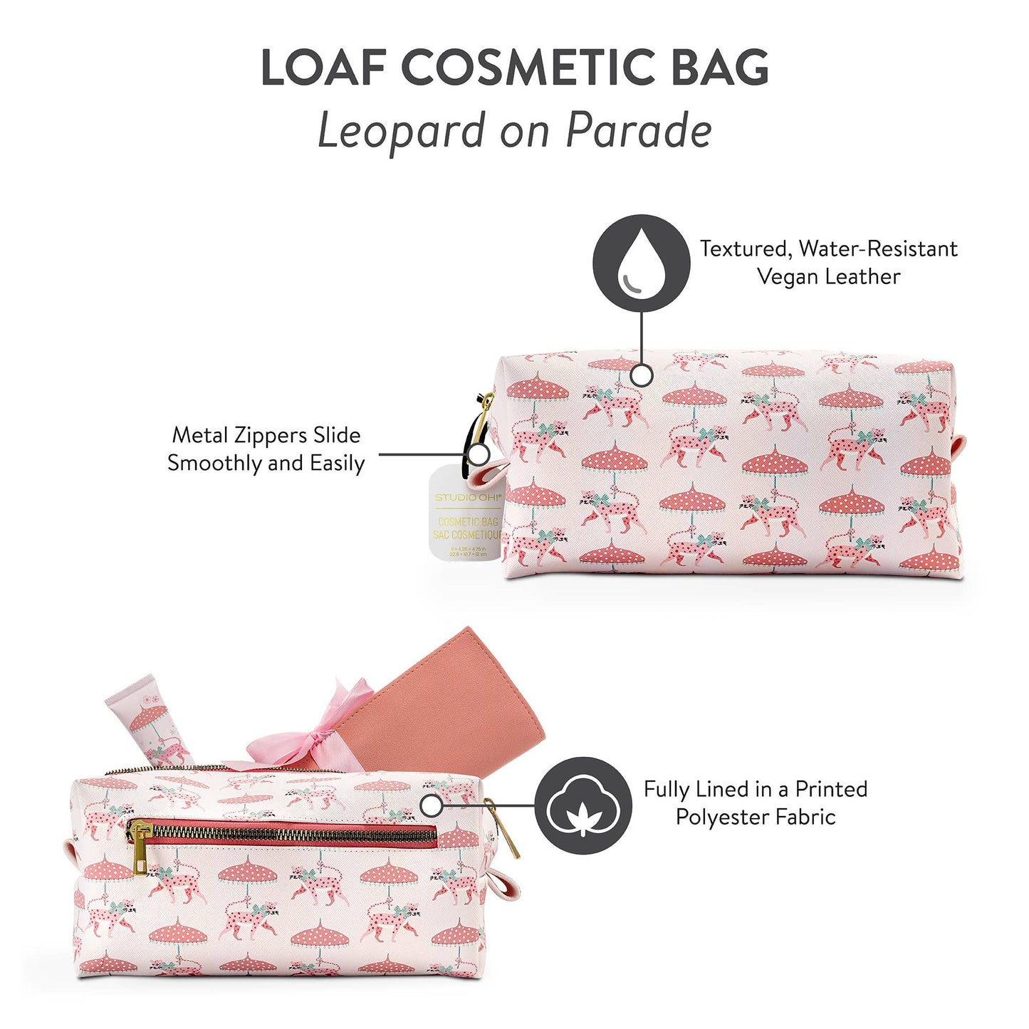 Leopard on Parade Cosmetic Loaf Pouch