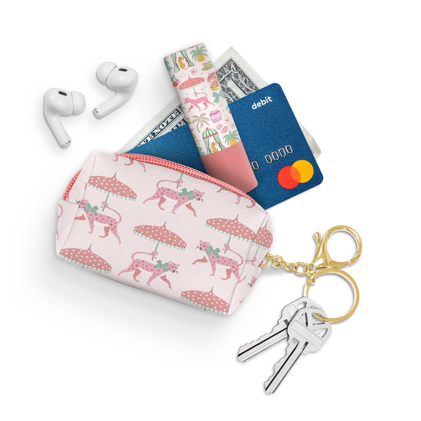 Leopard on Parade Key Chain Pouch