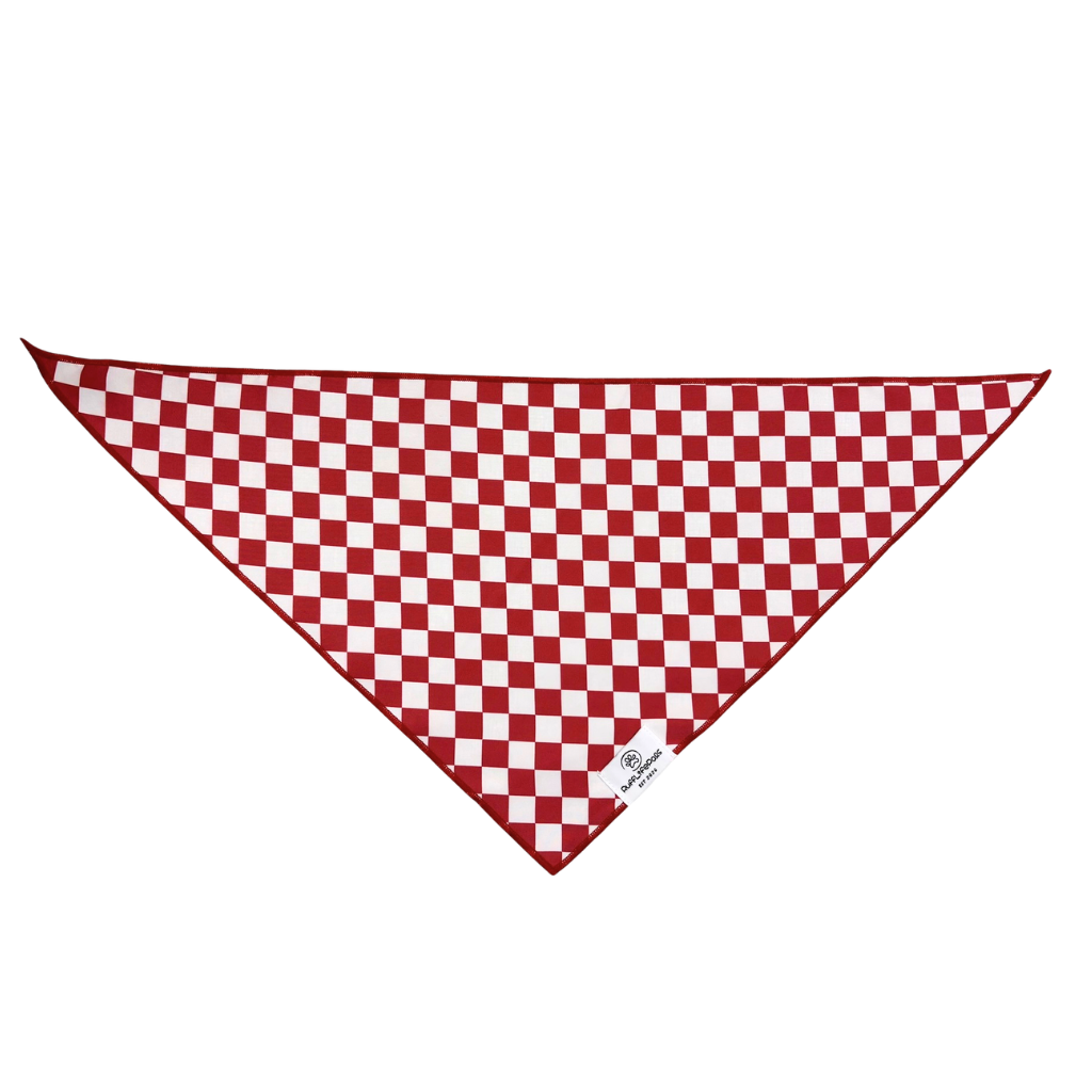Red Checkered Dog Bandana