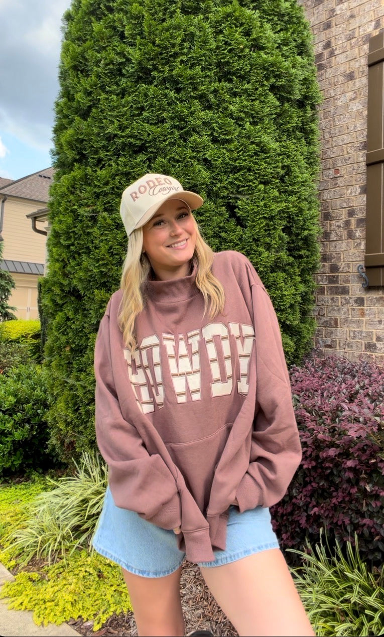 HOWDY Applique Oversized Mockneck | (S/M-L/XL)