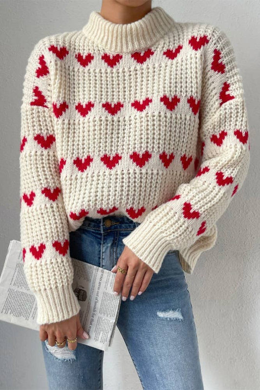 Valentine's Day Heart Knit Sweater