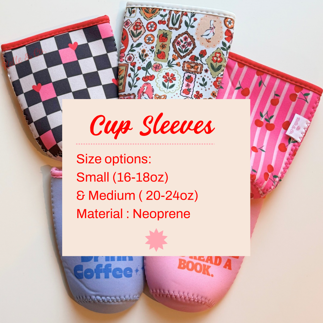 Cherry Stripes Reusable Coffee Sleeve