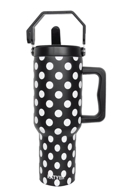 Black & White Polka Dots Tumbler | 38 oz.