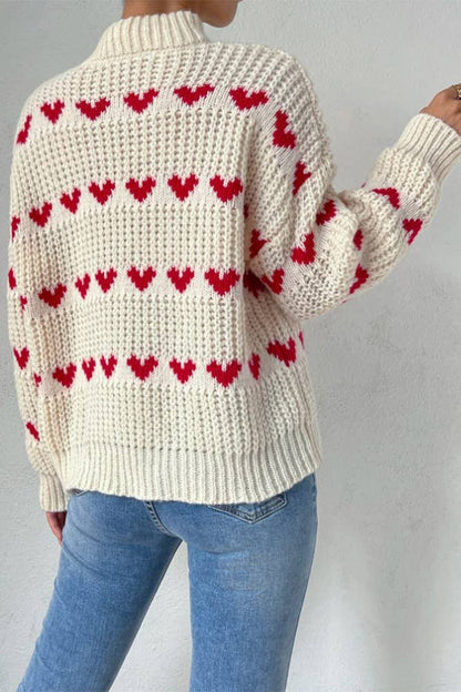 Valentine's Day Heart Knit Sweater