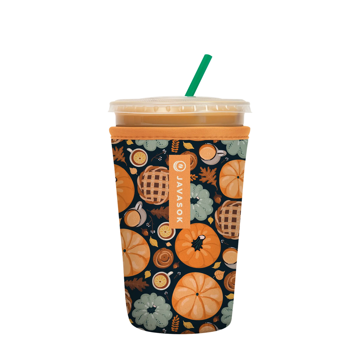 Black & Orange Fall Pumpkins JavaSok | Medium (22-28 Oz)