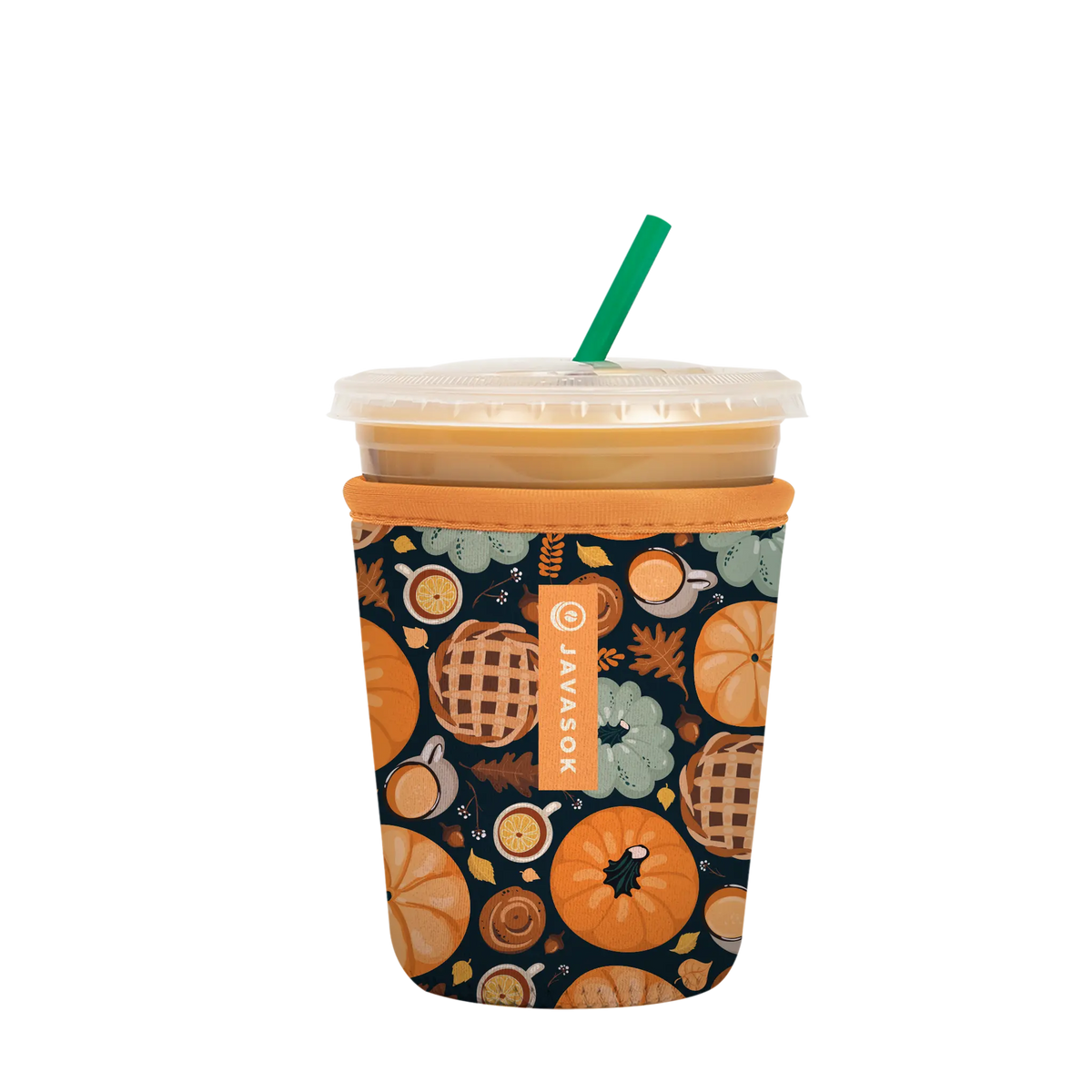 Black & Orange Fall Pumpkins JavaSok | Medium (22-28 Oz)
