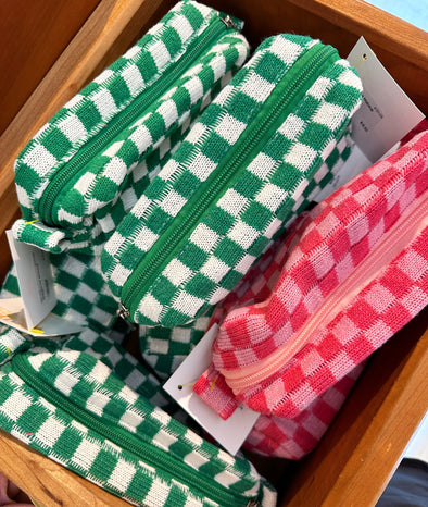 Checkered Cosmetic Bags