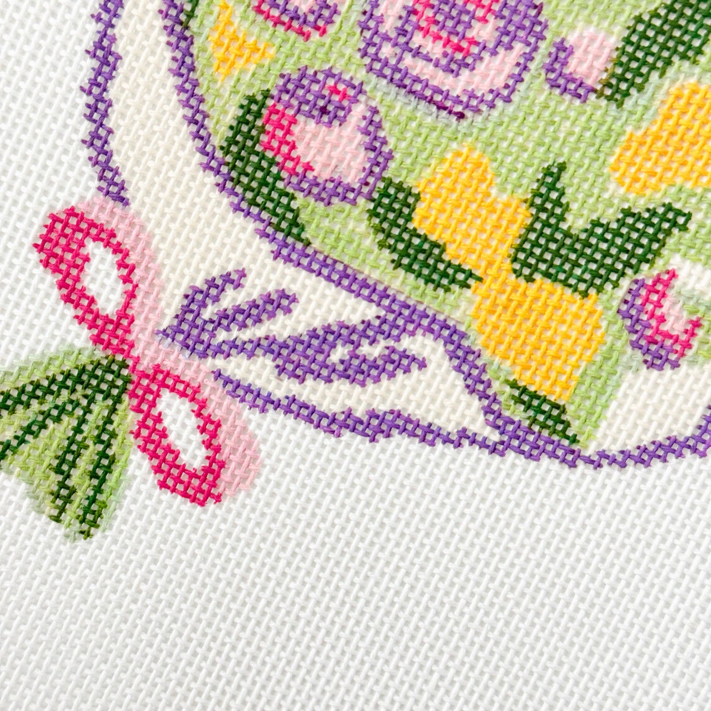 Flower Bouquet Needlepoint Canvas | 18 Mesh