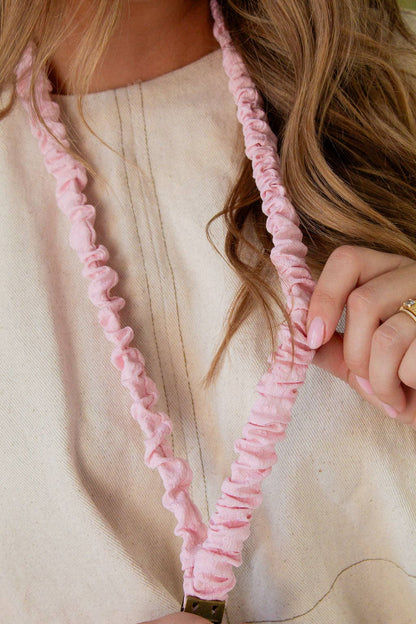 Dainty Pink Scrunchie Lanyard