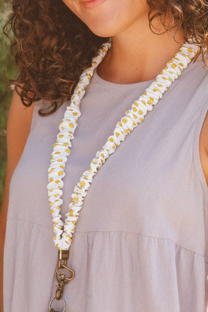 Smiley Scrunchie Lanyard