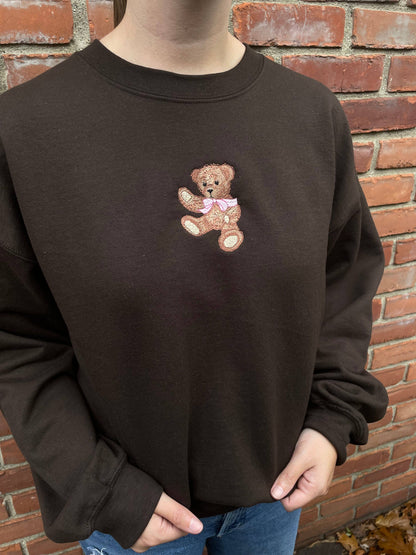 Teddy Bear Embroidered Crewneck