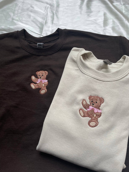 Teddy Bear Embroidered Crewneck