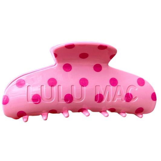 Lulu Mac Polka Dot Pink Claw Clip