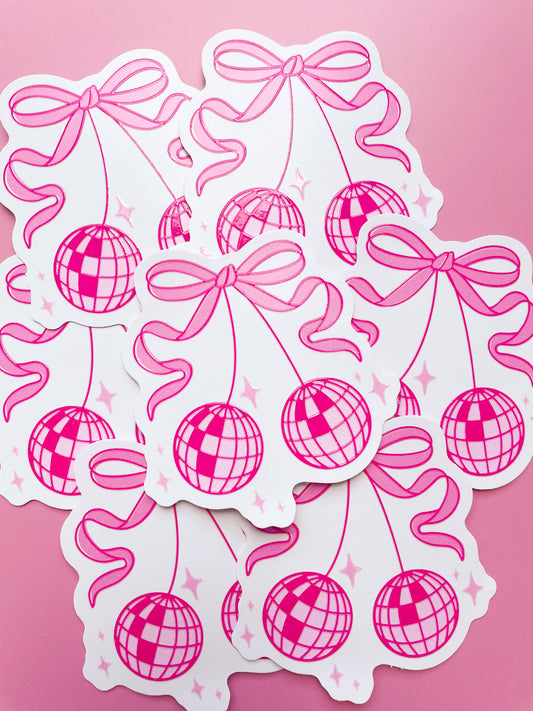 Disco Ball Cherries Sticker