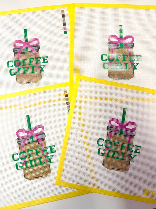 Coffee Girly Needlepoint Canvas by BTY | 13 Mesh