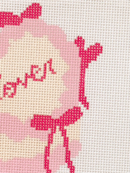 Coquette Bow Heart Cake Needlepoint Canvas | 18 Mesh