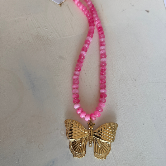 Butterfly Glass Beaded Necklace | 2 Color Options