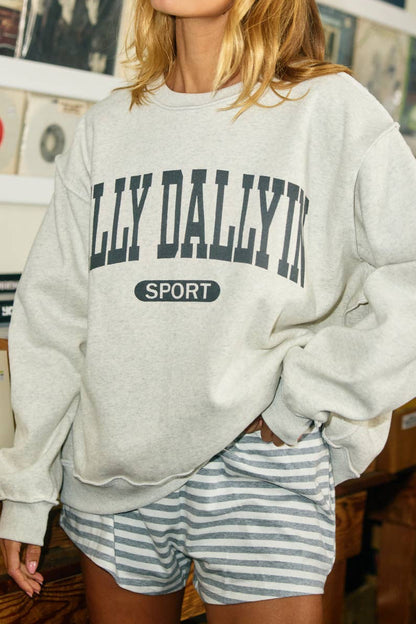 Dilly Dallyin’ Reversible Oversized Crewneck | PREORDER