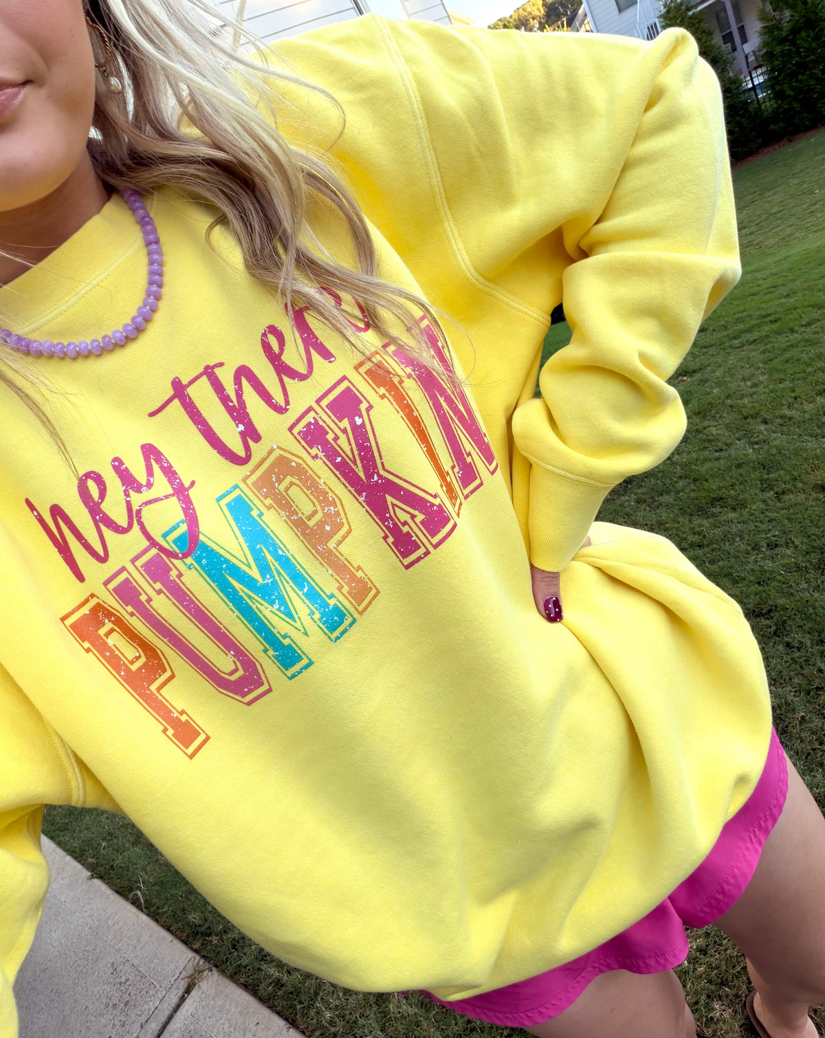 Hey There Pumpkin Yellow Crewneck Sweatshirt | (M-3XL)