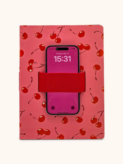 Fresh-Picked Cherries Notebook with Phone Loop