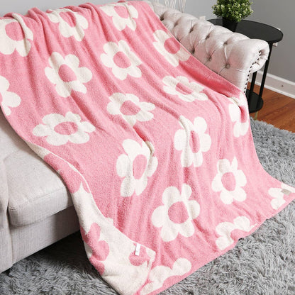 Daisy Pattern Print Cozy Soft Throw Blanket