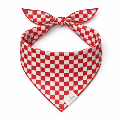 Red Checkered Dog Bandana