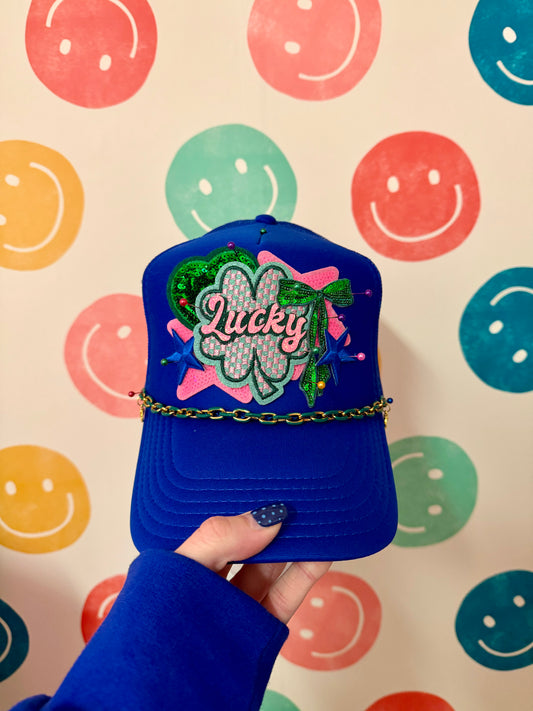 Royal Blue Lucky Trucker Hat | Adult