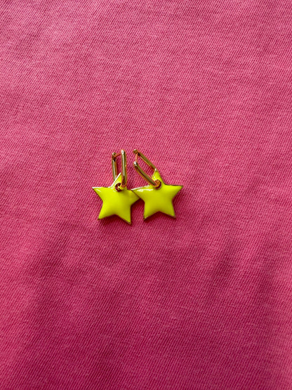 Star Hoop Earrings (3 Color Options)