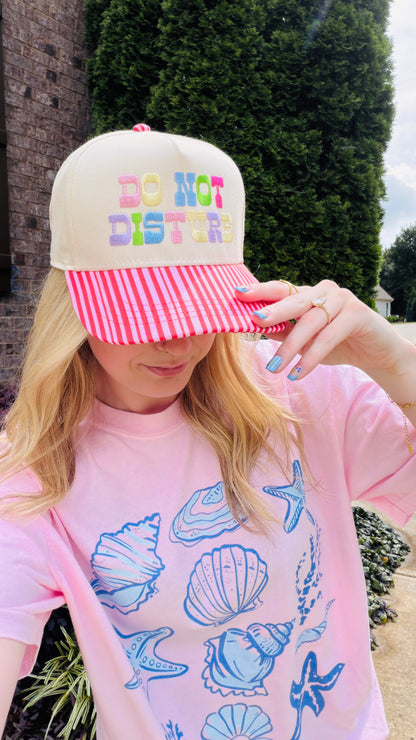 Do Not Disturb Striped Bill Embroidered Trucker Hat