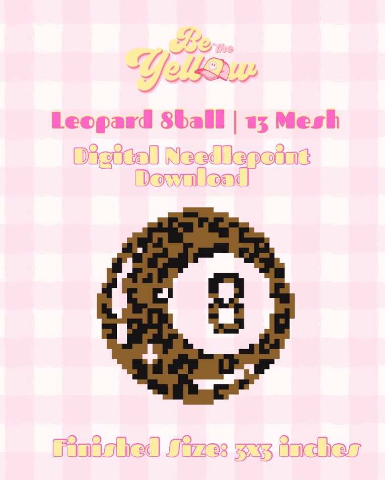 Leopard 8ball Needlepoint Canvas | Digital File PDF