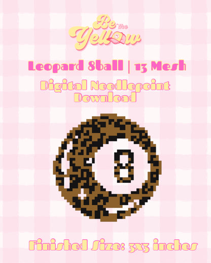 Leopard 8ball Needlepoint Canvas | Digital File PDF