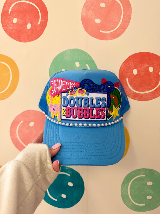Softball Doubles & Bubbles Patch Trucker Hat | Adult